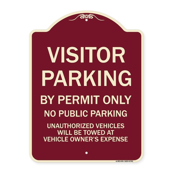 Designer Series-Visitor Parking By Permit Only No Public Parking, 24" x 18", BU-1824-9741